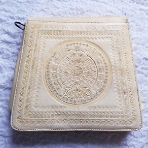 Handtooled Leather Vintage Bag - interior pockets